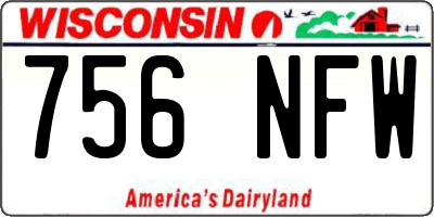 WI license plate 756NFW