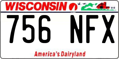 WI license plate 756NFX