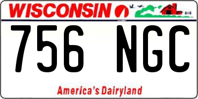 WI license plate 756NGC