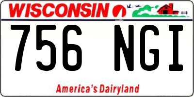 WI license plate 756NGI