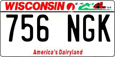 WI license plate 756NGK