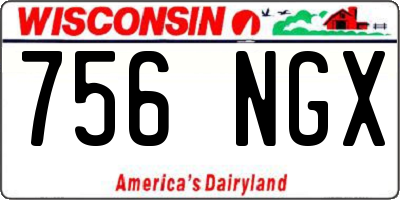 WI license plate 756NGX
