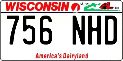 WI license plate 756NHD