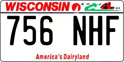 WI license plate 756NHF