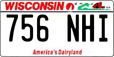 WI license plate 756NHI