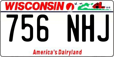 WI license plate 756NHJ