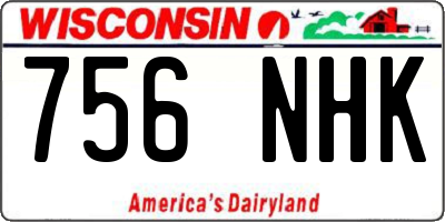WI license plate 756NHK