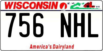 WI license plate 756NHL
