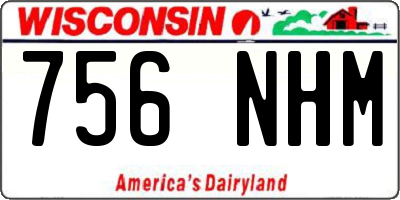 WI license plate 756NHM