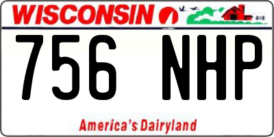 WI license plate 756NHP
