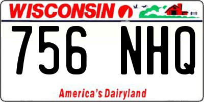 WI license plate 756NHQ