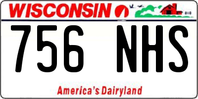 WI license plate 756NHS