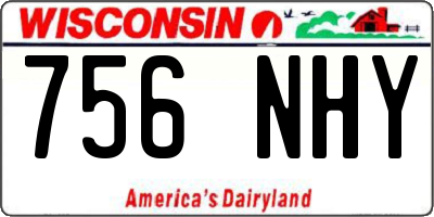WI license plate 756NHY