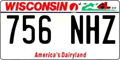 WI license plate 756NHZ
