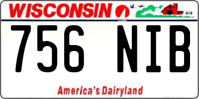 WI license plate 756NIB