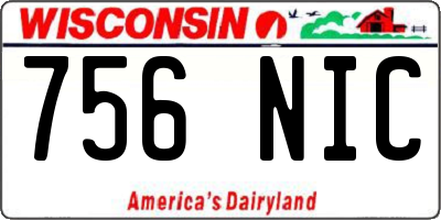 WI license plate 756NIC