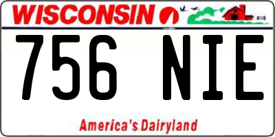 WI license plate 756NIE