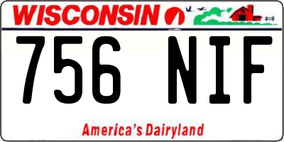 WI license plate 756NIF