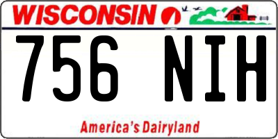 WI license plate 756NIH