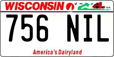 WI license plate 756NIL