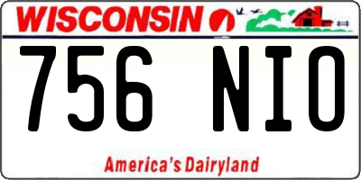 WI license plate 756NIO