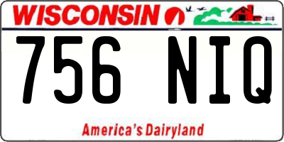 WI license plate 756NIQ
