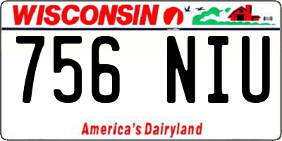 WI license plate 756NIU