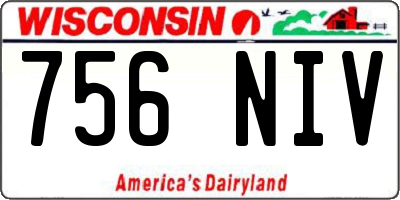 WI license plate 756NIV