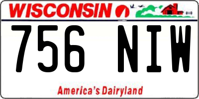 WI license plate 756NIW
