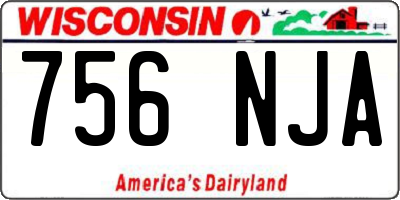 WI license plate 756NJA