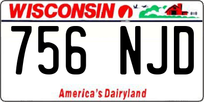WI license plate 756NJD