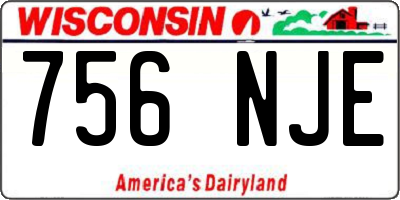 WI license plate 756NJE