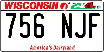 WI license plate 756NJF