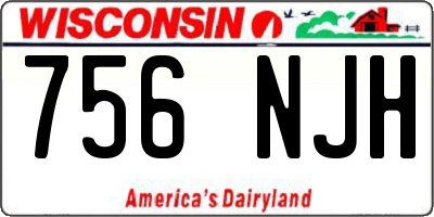 WI license plate 756NJH