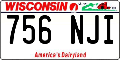 WI license plate 756NJI