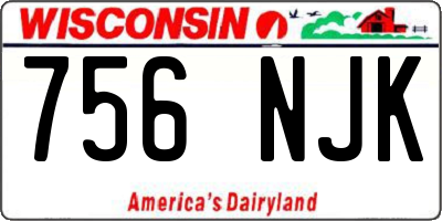 WI license plate 756NJK