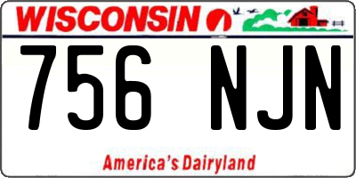 WI license plate 756NJN