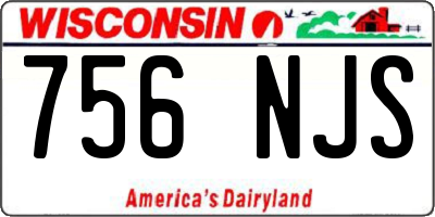 WI license plate 756NJS