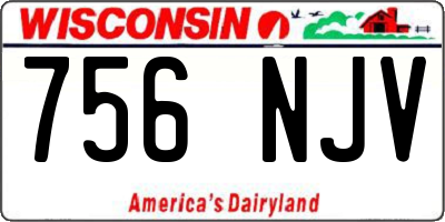 WI license plate 756NJV