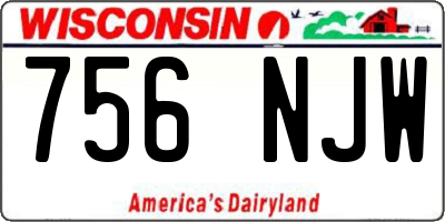 WI license plate 756NJW