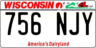 WI license plate 756NJY