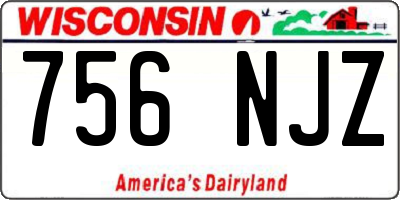 WI license plate 756NJZ