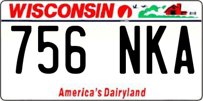 WI license plate 756NKA
