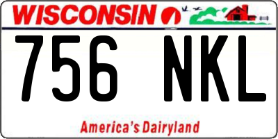 WI license plate 756NKL