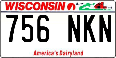 WI license plate 756NKN