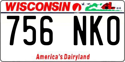 WI license plate 756NKO