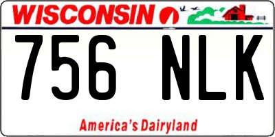 WI license plate 756NLK