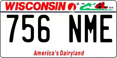 WI license plate 756NME