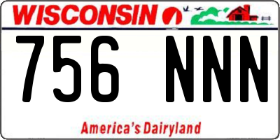 WI license plate 756NNN