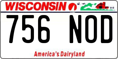 WI license plate 756NOD